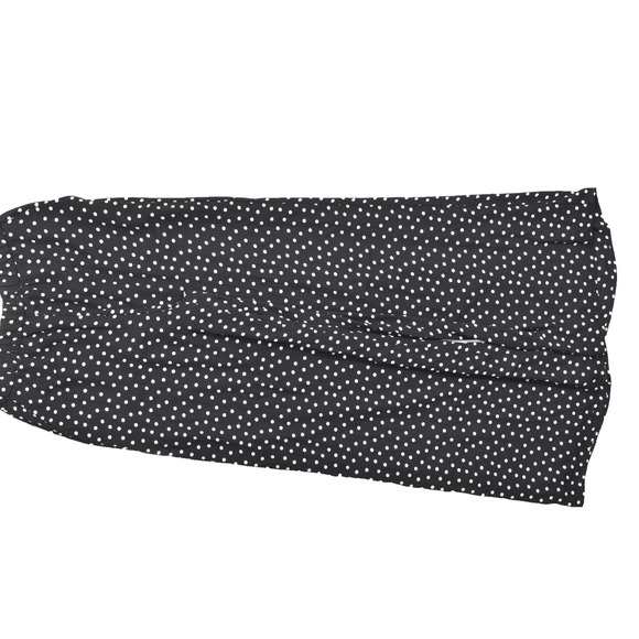 EXPRESS Wide Leg Polka Dot Pants Women's Size S Long High Rise Black Polyester - Picture 1 of 8